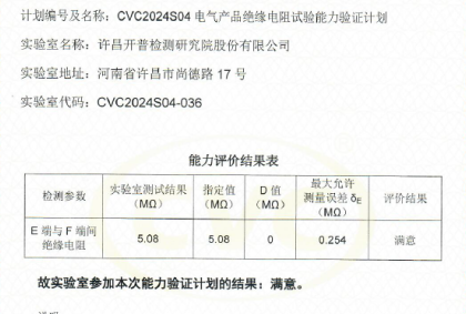 CVC2024S04電氣產(chǎn)品絕緣電阻試驗能